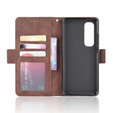 Θήκη με πτερύγιο για Xiaomi Mi Note 10 Lite, Card Slot, καφέ