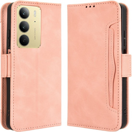 Θήκη με πτερύγιο για Realme 14X / Realme C75, Card Slot, ροζ