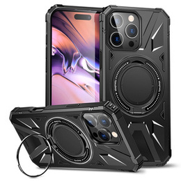 Θήκη για iPhone 16 Pro, θωρακισμένη με βάση και λαβή, μαύρη