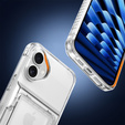 Θήκη για iPhone 16, Card Holder Kickstand, διαφανής