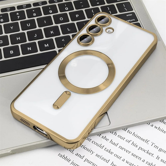 Θήκη για Samsung Galaxy A55 5G, Electro MagSafe, χρυσή + Γυαλί για την οθόνη