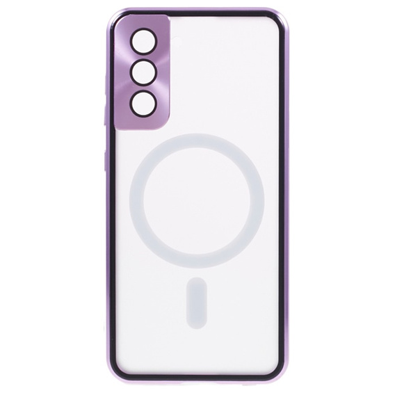 Μαγνητική θήκη MagSafe Dual Glass για Samsung Galaxy S22 Plus, μωβ