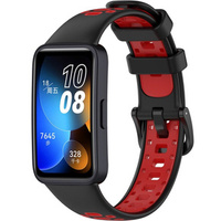 Pasek Silikonowy do Xiaomi Mi Band 7 Pro, Czarny / Czerwony