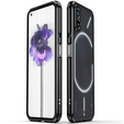 Θήκη για Nothing Phone (2), Armor Bumper, με κάλυμμα φακού, μαύρο / ασημί