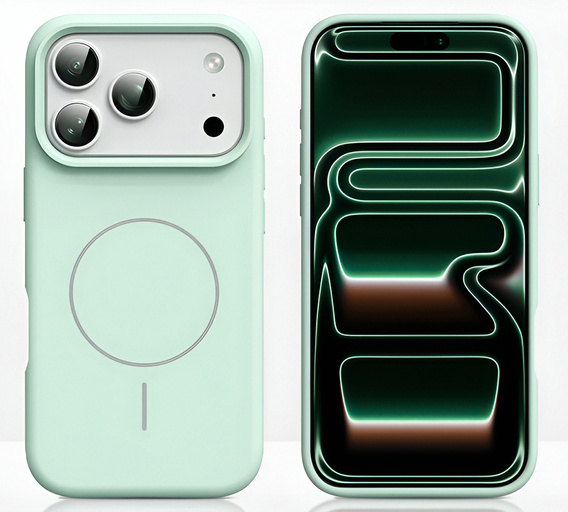 Θήκη σιλικόνης για iPhone 17 Pro, για MagSafe, αντικραδασμική, πράσινη