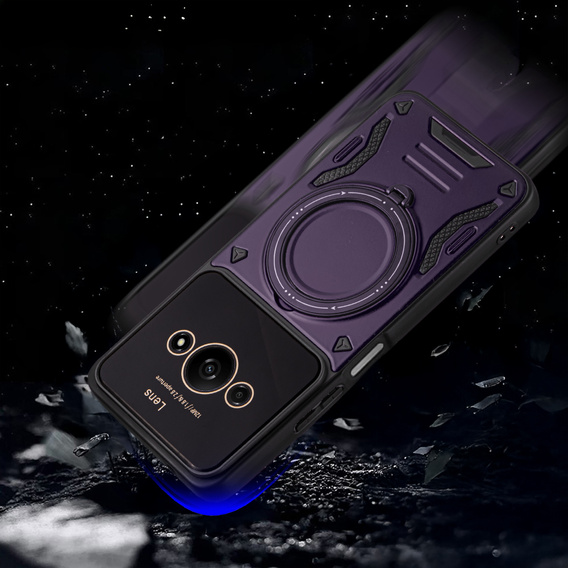 Θωρακισμένη θήκη για Xiaomi Redmi A3, Magnetic Ring, μωβ