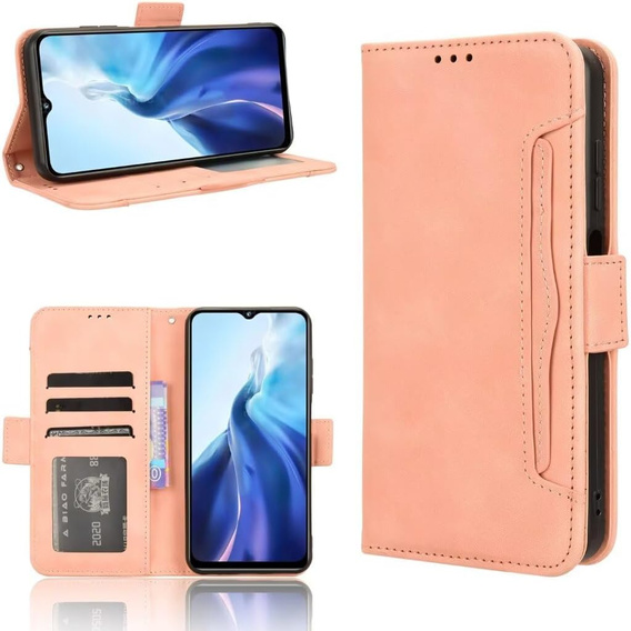Θήκη με πτερύγιο για Realme Note 70T 4G, Card Slot, ροζ