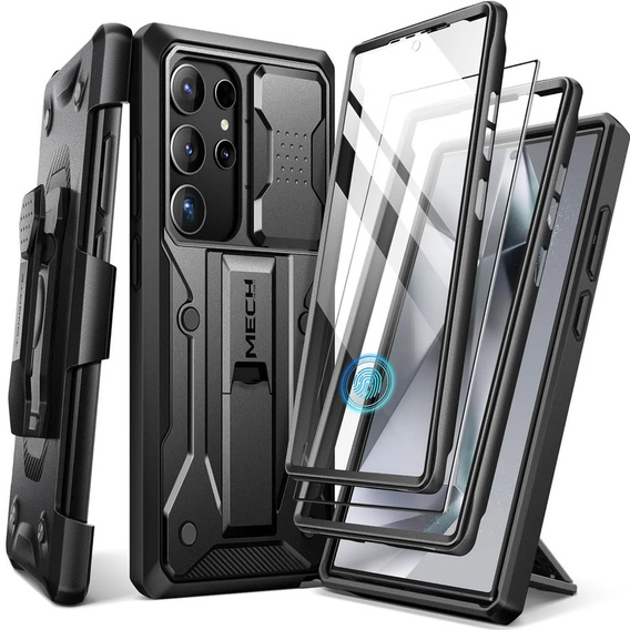 Ανθεκτική θήκη για Samsung Galaxy S25 Ultra – Tongate MECH Series Clip, Μαύρο