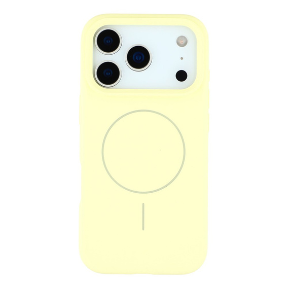 Θήκη σιλικόνης για iPhone 17 Pro, για MagSafe, αντικραδασμική, κίτρινη
