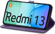 Θήκη με πτερύγιο για Xiaomi Redmi 13, Mandala, μωβ
