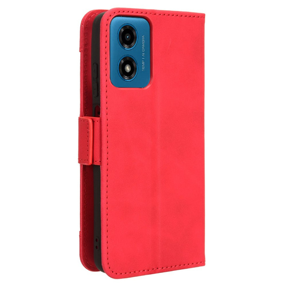 Θήκη με πτερύγιο για Motorola Moto E14, Card Slot, κόκκινη
