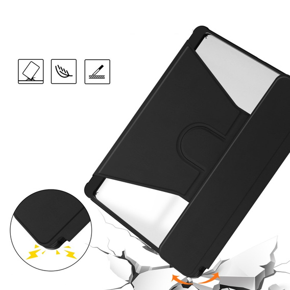 Θήκη πληκτρολογίου για Samsung Galaxy Tab S10 Lite / S10 FE / S9 FE, Rotary 360° Leather, μαύρη