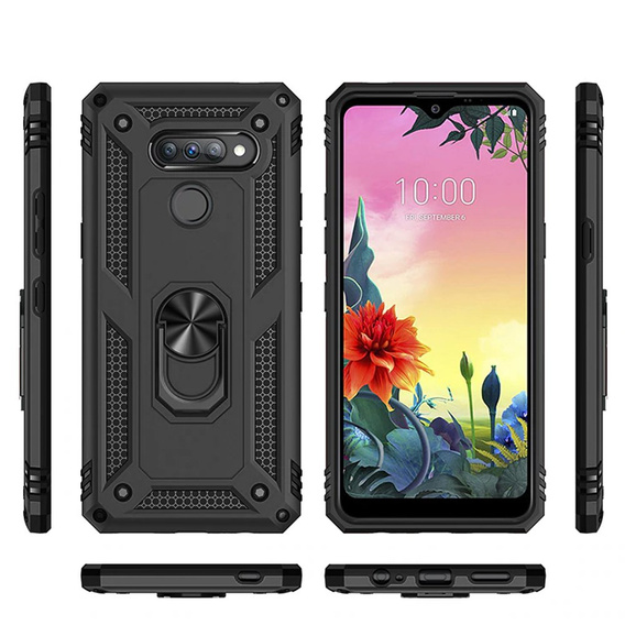 θωρακισμένη θήκη για LG K50S, Nox Case Ring, μαύρη