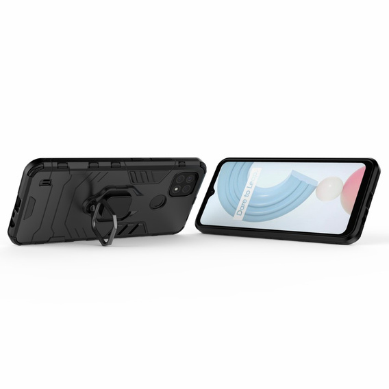 Θήκη για Realme C21, Kickstand Ring, μαύρη