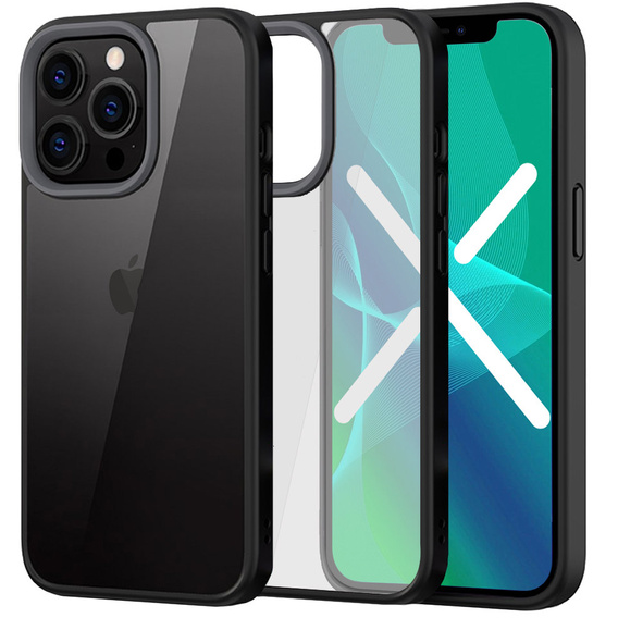 Θήκη για iPhone 13 Pro, ERBORD Hybrid Case, μαύρη