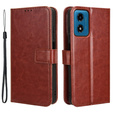 Θήκη με πτερύγιο για Motorola Moto G24 / G24 Power / G04, Crazy Horse Wallet, καφέ