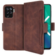 Θήκη με πτερύγιο για Oppo Reno5 Lite, Card Slot, καφέ