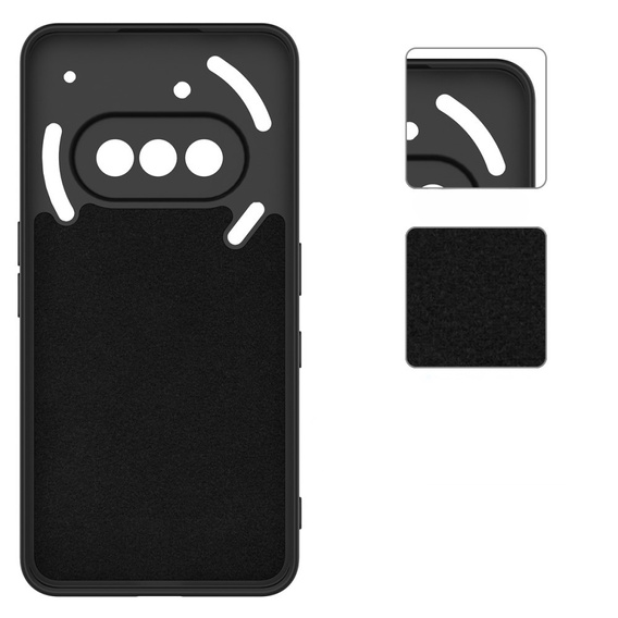 Θήκη για Nothing Phone 3a, Silicone Lite, μαύρη