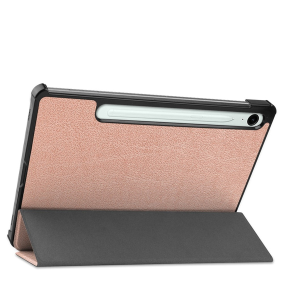 Θήκη για Samsung Galaxy Tab S9 FE, τρίπτυχη, ροζ rose gold 