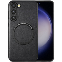 Θήκη για Samsung Galaxy S23, Leather Hybrid MagSafe, μαύρη