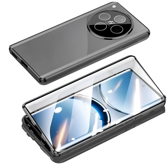 θήκη για το Oppo Find X8 Pro, Magnetic Dual Glass, μαύρη