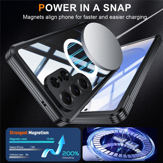 Θήκη Shockproof με γυαλί, για MagSafe για Samsung Galaxy S26 Ultra