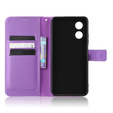 Θήκη με πτερύγιο για Oppo A17, Wallet Smart Magnet, μωβ