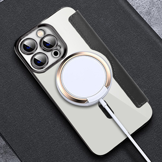 Θήκη με πτερύγιο για iPhone 13 Pro, RFID Wallet MagSafe CamShield, μαύρη