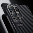 θήκη BENKS Kevlar για Samsung Galaxy S24 Ultra, για MagSafe, Carbon Fiber, μαύρη