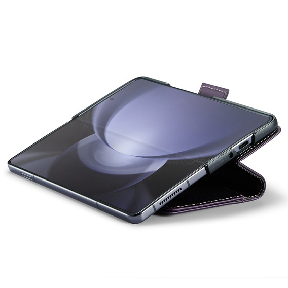 CASEME flip case για Samsung Galaxy Z Fold6 5G, Litchi Wallet, μωβ