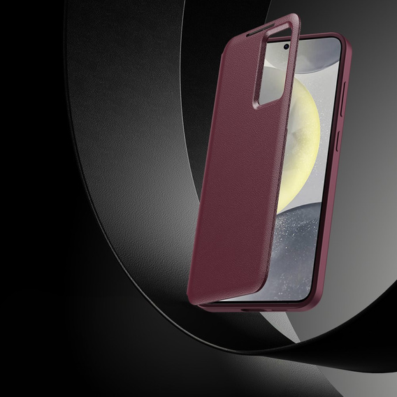 Αναδιπλούμενη θήκη για Samsung Galaxy S24 FE, Smart View Wallet, μπορντό