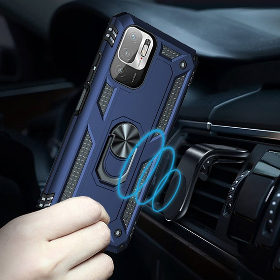 θωρακισμένη θήκη για Xiaomi Redmi Note 10 5G, Nox Case Ring, μπλε