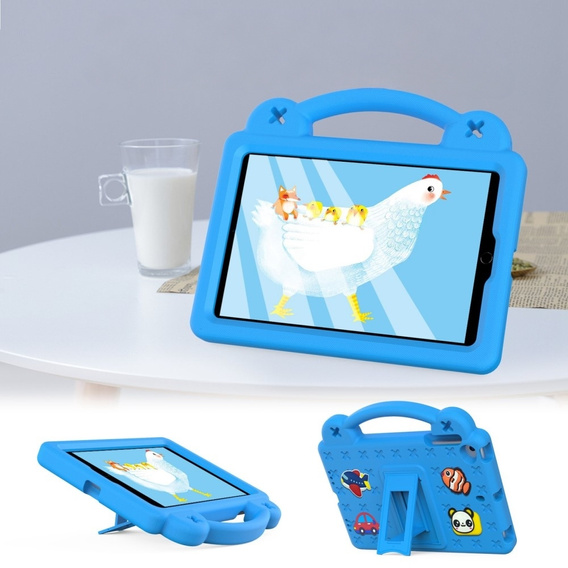 Παιδική θήκη για iPad mini 7.9" 2019/2015/2014/2013/2012 (5/4/3/2/1 gen.), Cute Patterns, με βάση, μπλε