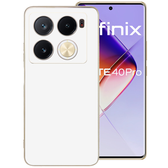 Θήκη για Infinix Note 40 Pro, Glamour CamShield, λευκή
