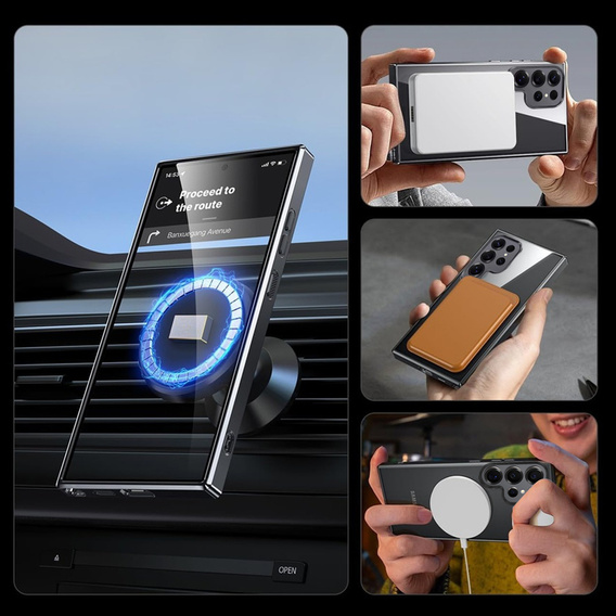 Μαγνητική θήκη για Samsung Galaxy S25 Ultra, για MagSafe, μαύρη