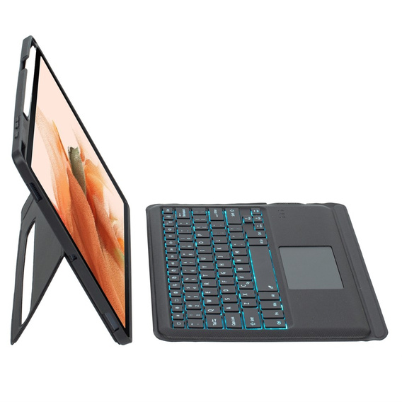 Θήκη με φωτιζόμενο πληκτρολόγιο bluetooth για Samsung Galaxy S9+ / S9 FE+ / S10+ Plus, μαύρη