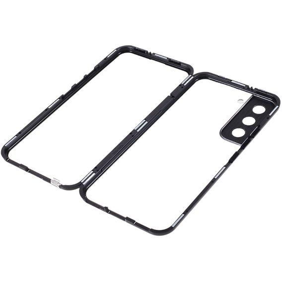 θήκη για το Samsung Galaxy S22, Magnetic Dual Glass, μαύρη