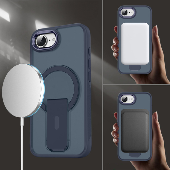Θήκη για Iphone 16E, Kickstand Matt Case, για MagSafe, μπλε