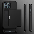 Θήκη για iPhone 15 Pro, Sliding Card Holder, μαύρη
