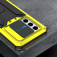 Θήκη για Samsung Galaxy S21 Ultra, R-JUST CamShield Slide, θωρακισμένη, κίτρινη / μαύρη