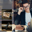 θήκη CASEME για Samsung Galaxy S22 Ultra, Leather Wallet Case, καφέ