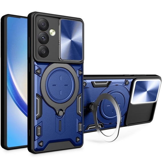 Θωρακισμένη θήκη για Samsung Galaxy A54 5G, CamShield Slide, μπλε