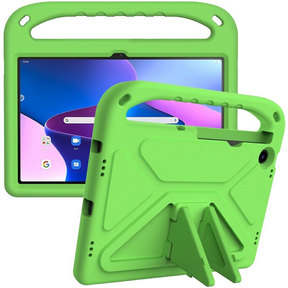 Παιδική θήκη για Lenovo Tab M10 Plus 10.6 Gen 3 TB-125F TB-128F, παιδική θήκη με λαβή, πράσινη