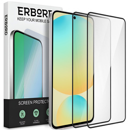 2x Μετριασμένο γυαλί ERBORD 3D για Samsung Galaxy S24 FE πλήρης οθόνη