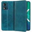 θήκη με πτερύγιο για Motorola Moto E13, Split Leather, πράσινη