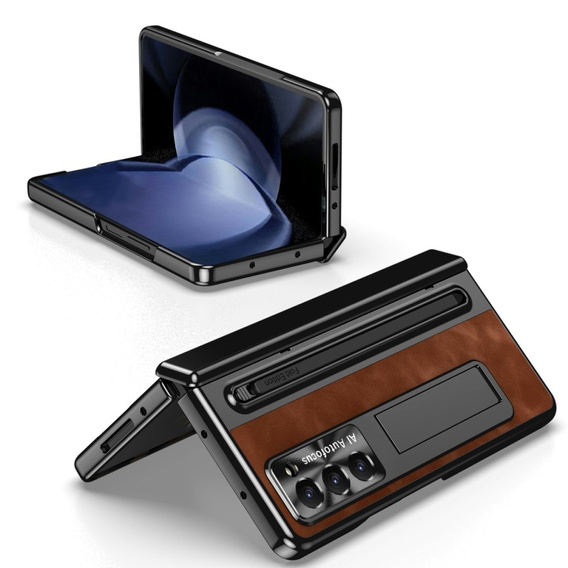 Θήκη με βάση Leather+PC με γυαλί και γραφίδα για Samsung Galaxy Z Fold6 5G