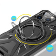Θήκη για iPhone 16 Pro, θωρακισμένη με βάση και λαβή, μαύρη