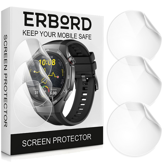 3x Φύλλο υδρογέλης ERBORD για Huawei Watch GT 5 Pro 46mm