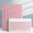 Θήκη + πληκτρολόγιο iPad 10.2 7/8/9 gen 2019/2020/2021, Keyboard Cover Pen Slot, ροζ rose gold
