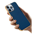 Θήκη για iPhone 13 Pro, Cowhide Leather, μπλε
